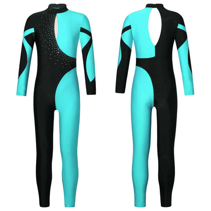 Kids Girls Long Sleeve Gymnastics Leotard Bodysuit Teens Gymnastics Jumpsuit for Girl Children Ballet Dance Costume Dancewear