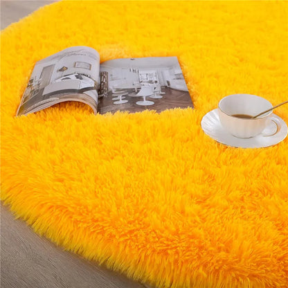 Round Fluffy Soft Area Rugs for Kids Room Princess Castle Plush Shaggy Carpet Cute Circle Nursery Rug Home Decor Circular Carpet