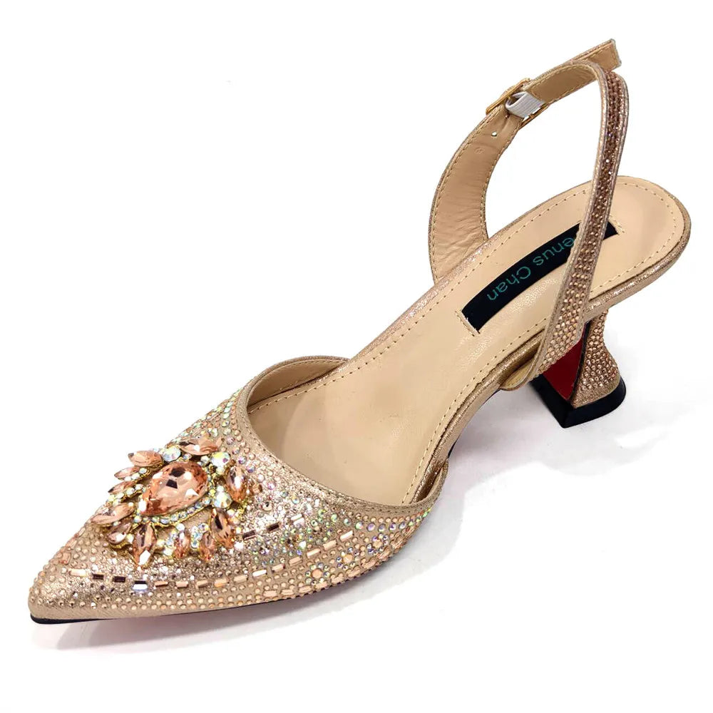 New Fashion Women's Summer Elegant High Heels Women's Sandals Luxury Wedding Italian Women's Party Shoes All Diamond