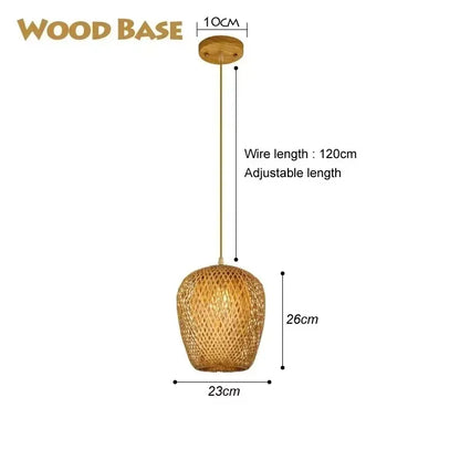 Newest Bamboo Pendant Lamp Ceiling Lights Rattan Wicker Lustre Hand Knit Braiding Suspended Home Dining Braided Indoor Decor Hot