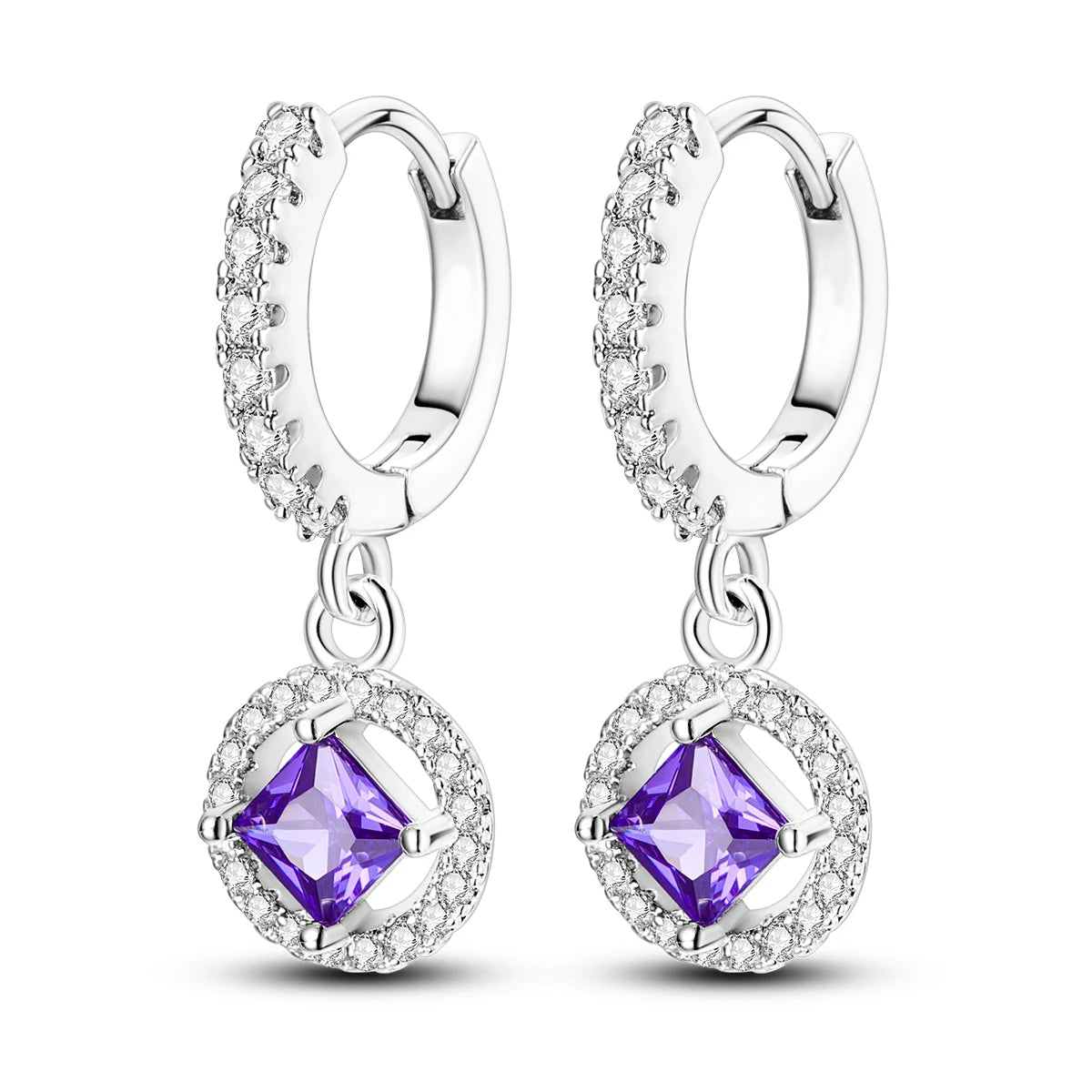 925 Sterling Silver Original Hoop Earring For Woman Luxury  Pendientes Wedding Jewelry Gift