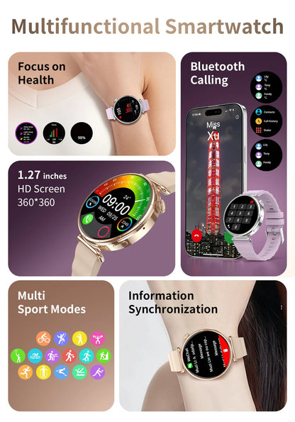 Wirstband Blue Tooth Call Smartwatch NFC Waterproof Music Fitness Tracker Health Monitoring Smart Watch Women Outdoor Sports