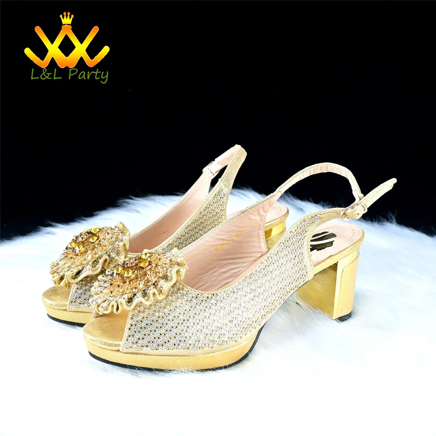 2024 Special New Arrivals Italian Women Shoes and Bag to Match in Green Color with Platform Shinning Crystal Sandal for Wedding