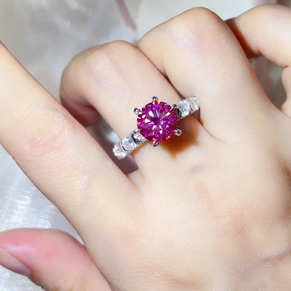 luxury 18K white gold and platinum PT950 marquise colored diamond moissanite ring women's colored special-shaped ring