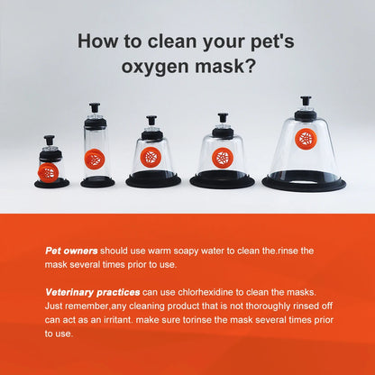 Canack Pet Oxygen Mask Kit Oxygen Inhalation Atomizing Mask for Cats and Dogs 5 Sizes Veterinary Clinic Supplies