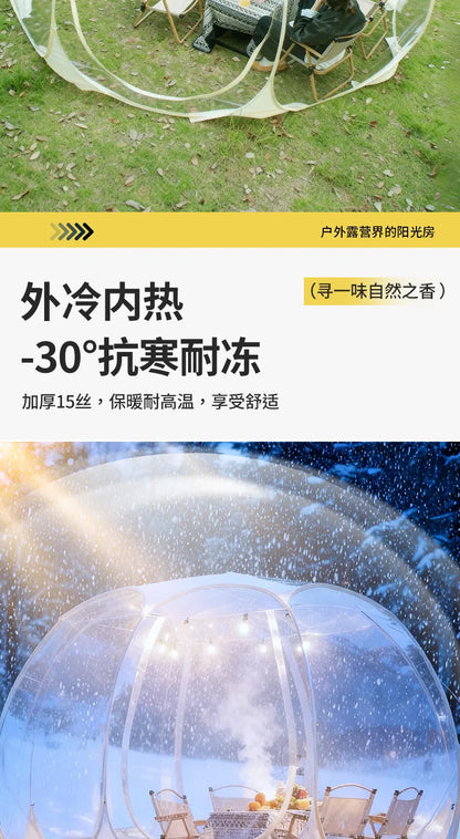 Transparent Bubble Tent for Winter Camping,Insulated Windproof Geodesic Dome Tent with Stargazing Skylight,Outdoor Glamping Tent
