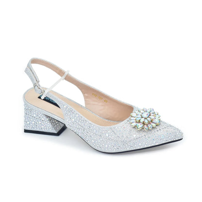 New Fashion Italian Design Rhinestone Pointed-Toe High Heel Shoes & Matching Bag Set Shoe and Bag Set for Nigeria Party Italy