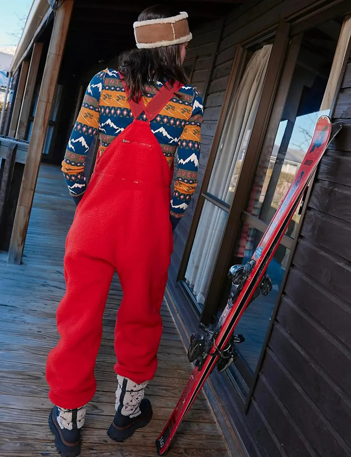 Women Fleece Warm Overalls Loose Casual Jumpsuits One-Piece Bibs Adjustable Suspender Straps Winter Fuzzy Soft Comfy Ski Pants