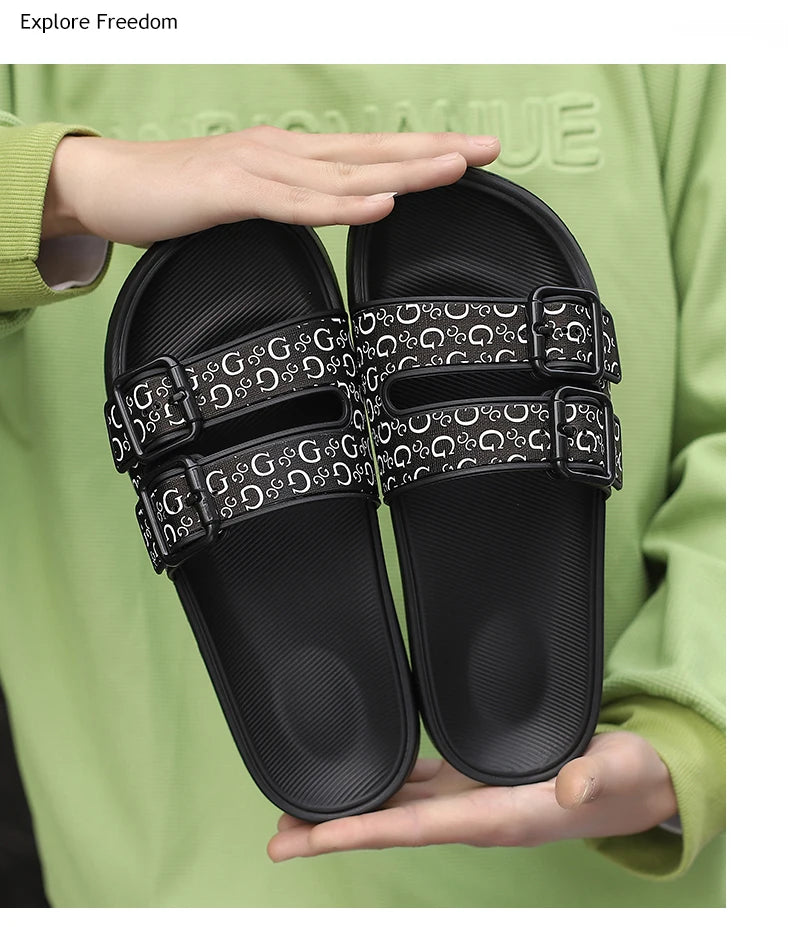Men's Genuine Leather Sandals Comfortable Man Sandal House Slippers Man Summer Shoes Sale Genuine Mens Slipper Flip Flop Slides