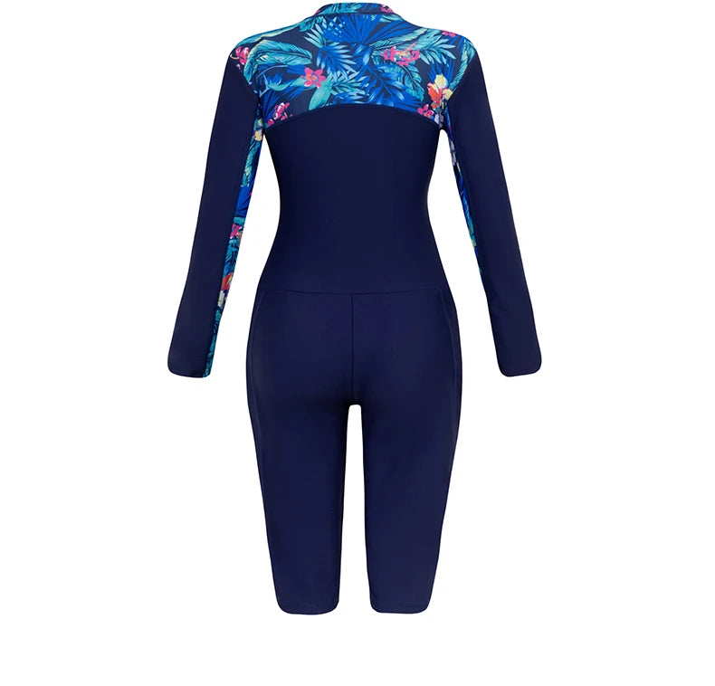 New Women Swimsuit With Sleeve One-Piece Bathing Suits Female Beachwear Sport Style Girls Swimwear Woman Surfing Suit Diving