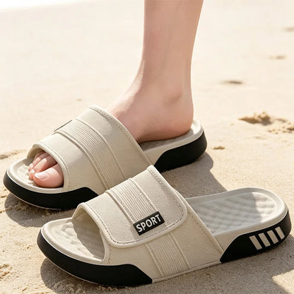 Big Size 40-47 Soft Bottom Sports Eva Slippers Men's Summer Fashion Indoor Outdoor Home Shallow Slippers Man Streetwear Sandals