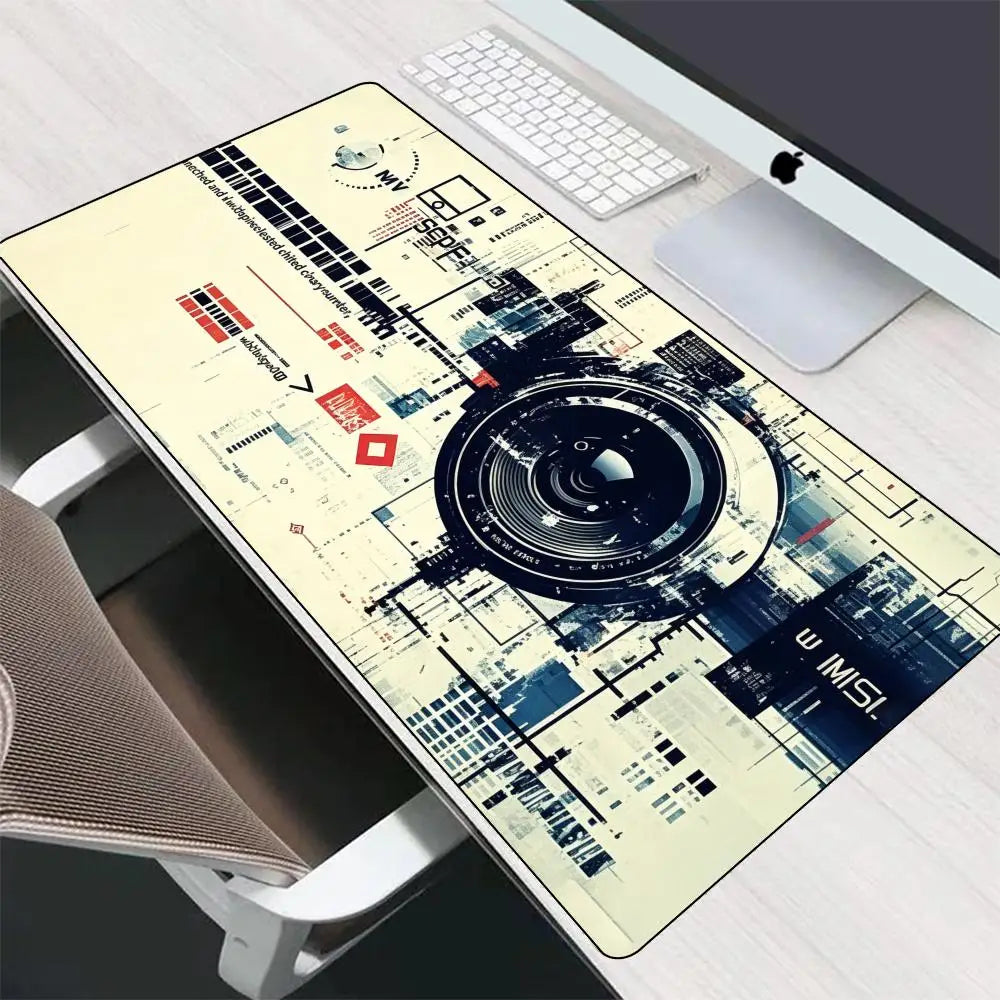 Camera Lens Large Desk Mat,Durable Non Slip Lock Edge Rubber Base Mouse Pad for Home Office PC Layout Keyboard Daily Placement