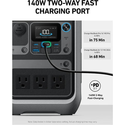Portable Power Station 300W Solar Generator 288Wh LiFePO4 Battery Fast Charging for Camping Travel Emergency Backup