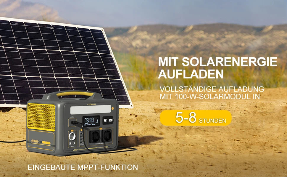 VTOMAN JUMP 600X Portable Power Station 299Wh Solar Generator LiFePO4 1200W Peak Power Powerstation Emergency Backup