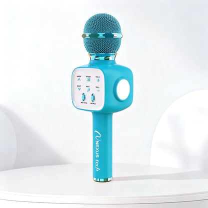 Wireless Bluetooth 5.2 Karaoke Microphone Portable Speaker Voice Changer RGB LED Premium Party Entertainment Singing Machine TWS Kids Adults Gift