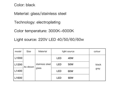 Nordic Long Glass Ceiling Chandelier Dimmable for Table Dining Room Kitchen Island Office Pendant Lights Decor Hanging Fixture