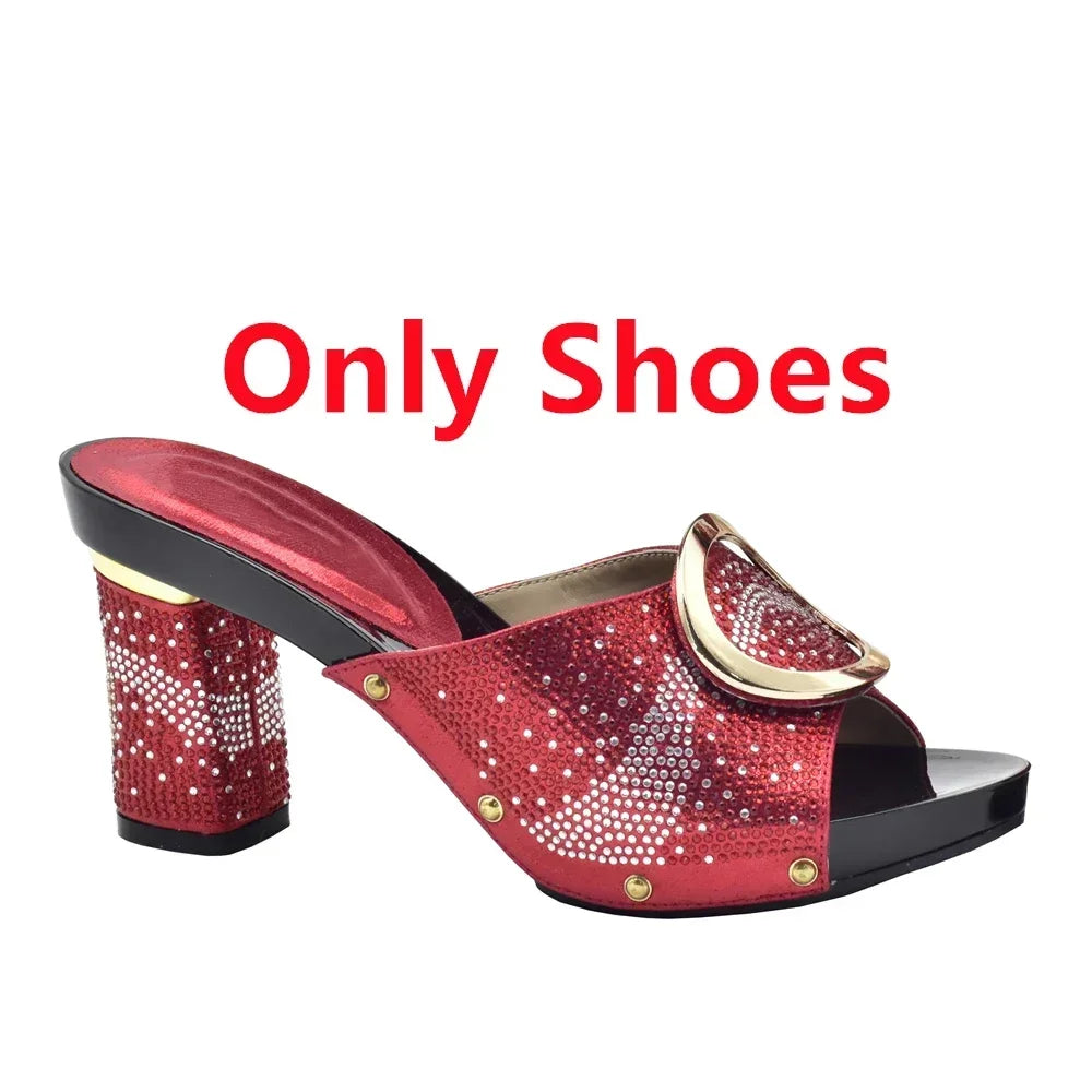 New Shoes and Bag Set African Sets Green Color Italian Shoes with Matching Bag for Women Nigerian Shoes and Bag Set for Wedding
