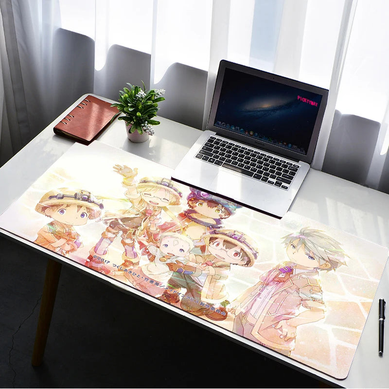 Made in Abyss Mouse Pad PC Gamer Large Lock Edge Soft  Gaming Mousepad 900X400MM Non-slip Rubber Computer Desk Mat Pad Mausepad