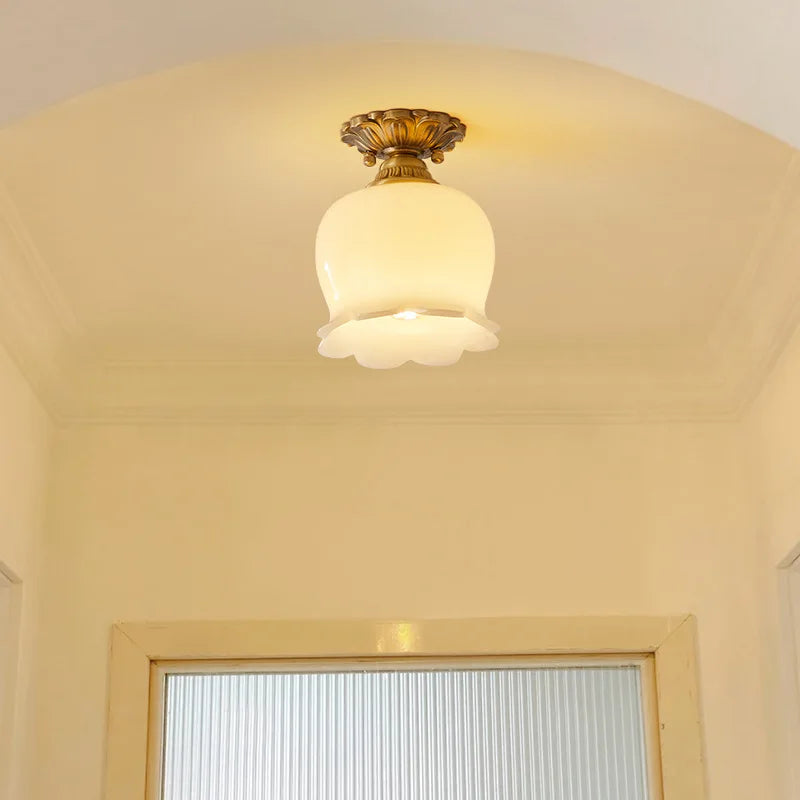 IWHD Home Lighting LED Ceiling Lights Decoration Aisle Porch Living Room Light Fixtures Nordic Ceiling Lamp Resin Copper Lustres