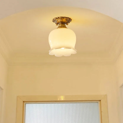 IWHD Home Lighting LED Ceiling Lights Decoration Aisle Porch Living Room Light Fixtures Nordic Ceiling Lamp Resin Copper Lustres