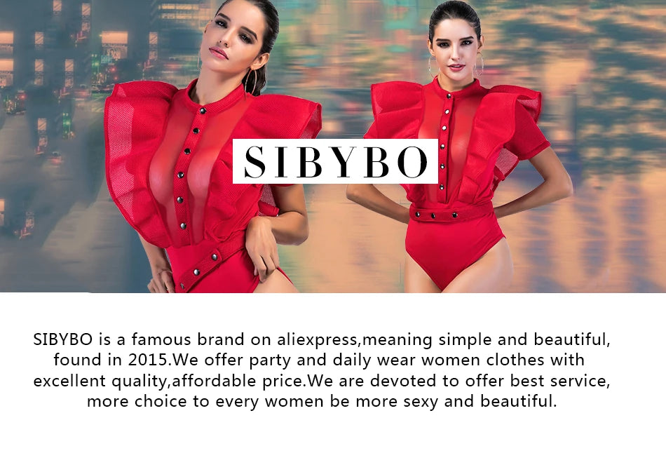 Sibybo Sleeveless Sheer Mesh Patchwork Women Jumpsuit Black Backless Ribbons High Stretch Bodycon Rompers Female Party Clubwear