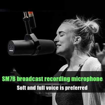 SM7B Style Dynamic Microphone XLR Broadcast Mic for Podcast Streaming Voice Over Studio Recording Home Studio Live Performance