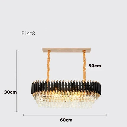 Villa Luxury Living Room Chandelier K9 Crystal Restaurant Pendant Lights Modern Ceiling Chandelier Dining Table Indoor Home Lamp