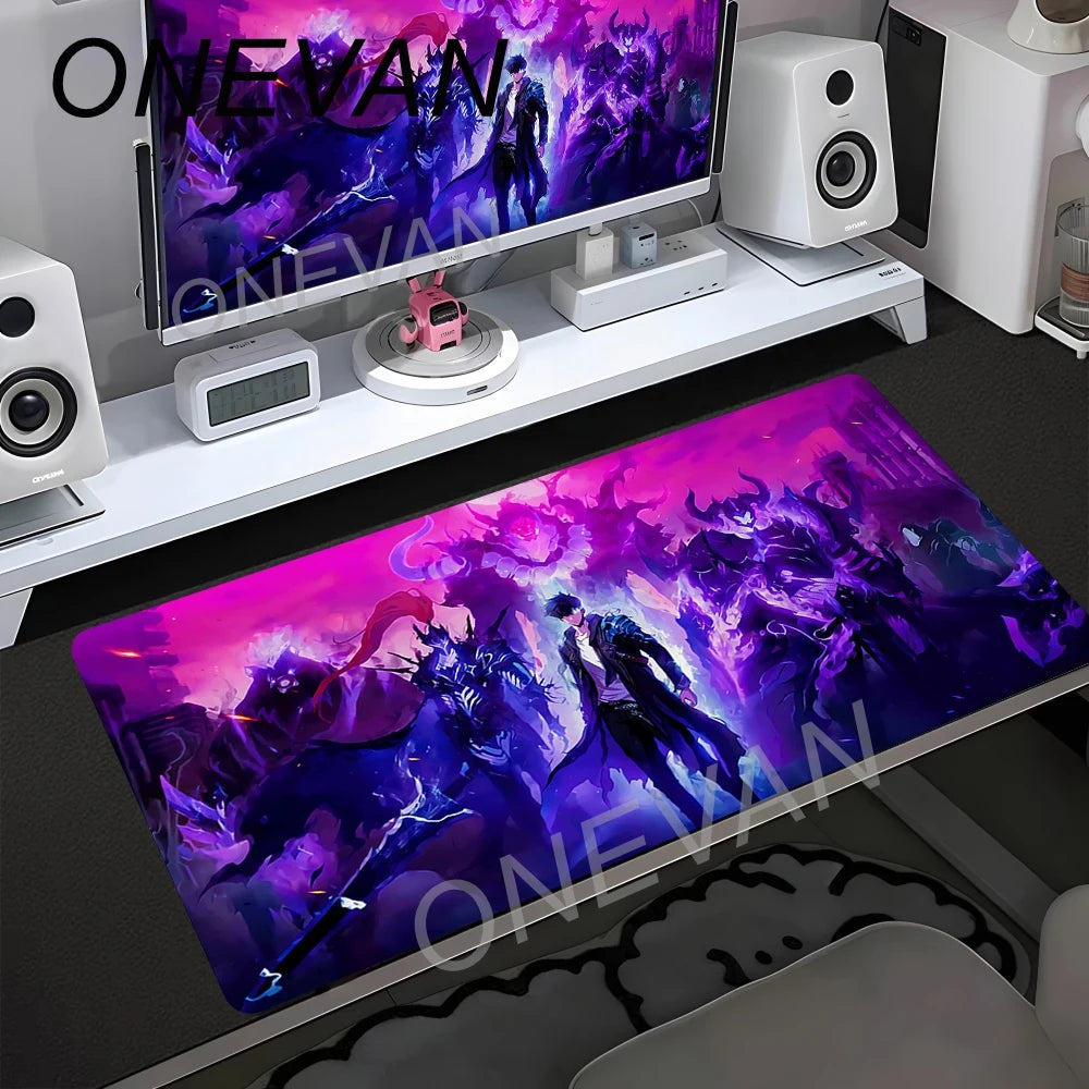 HD Printing Anime Solo Leveling Mousepad 900x400mm Computer Gamer Lock Edge Non-slip Mouse Pad XXL Keyboard PC Protect Table Pad