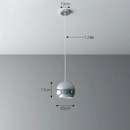 Nordic Plating Sliver Globe Ball Mirror Pendant Lights E27 Iron Hanging Lamp luxury Silver Brass Art Kitchen Hotel Pendant Lamp