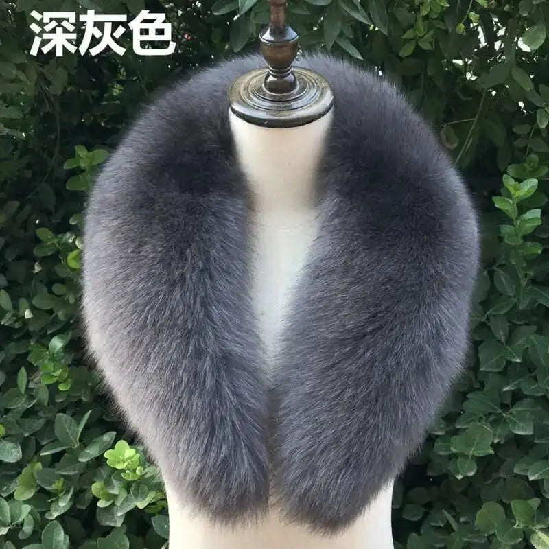 Real Fox Fur Collar for Women Coat Jacket Female Wraps Winter Warm Fur Scarf Extra Large Size Neck Warmer Fur Shawls Scarves