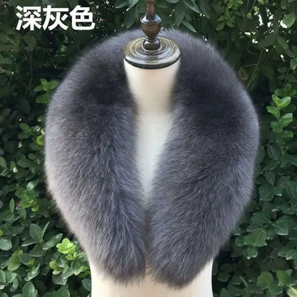 Real Fox Fur Collar for Women Coat Jacket Female Wraps Winter Warm Fur Scarf Extra Large Size Neck Warmer Fur Shawls Scarves
