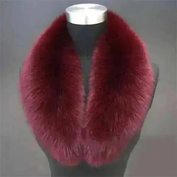 Natural Color Raccoon Fox Real Fur Collar Scarf Genuine Big Size Scarves Warp Shawl Neck Warmer Stole Muffler with Clip Loops #6
