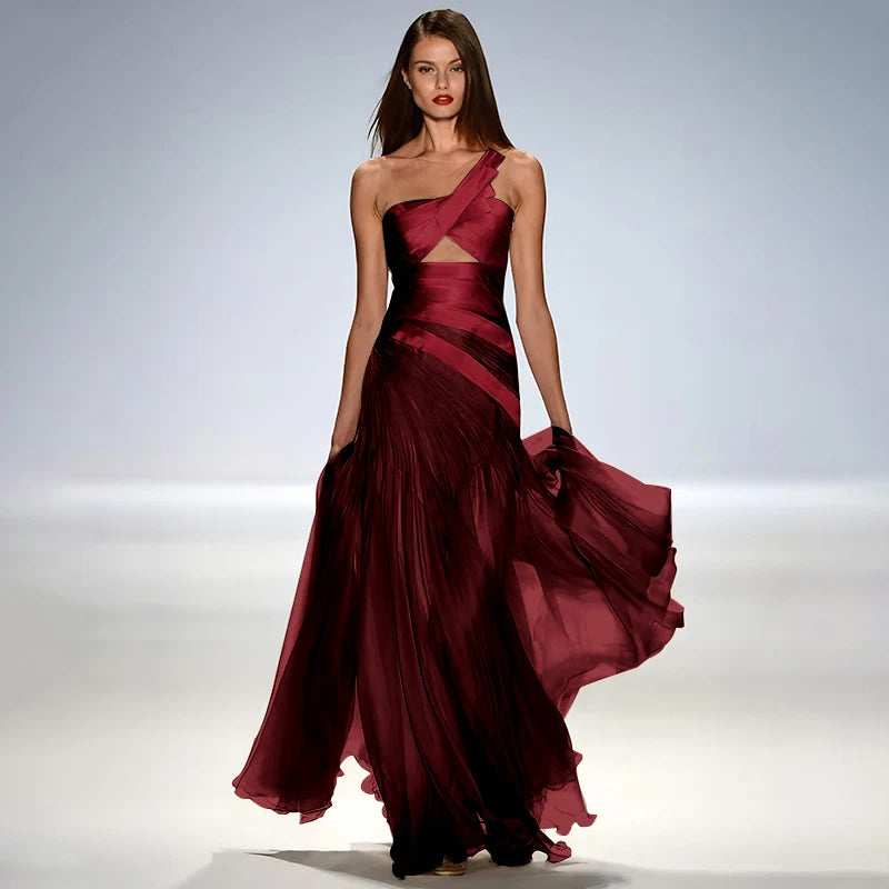 Gorgeous Strapless Sleeveless Elegant Women Prom Gown Floor Length A Line Tullle Backless Evening Dress
