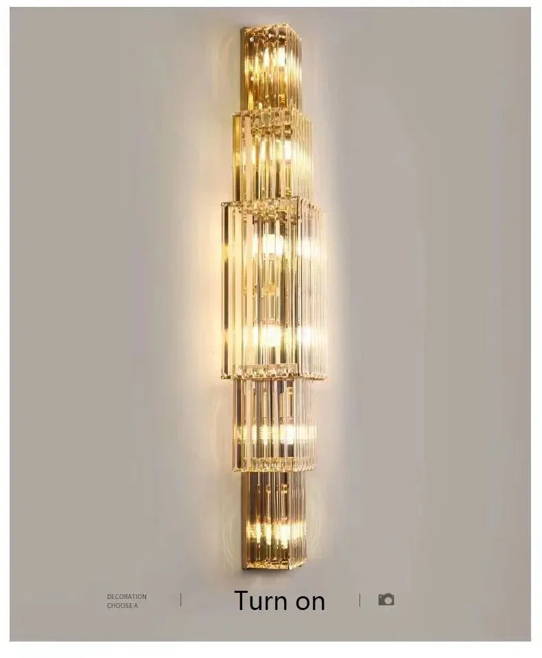 Luxury Hotel Lobby Large Big Crystal Wall Lamp for Club Hall Villa Living Room Bedroom Office Banquet Indoor Lighting Fixtures