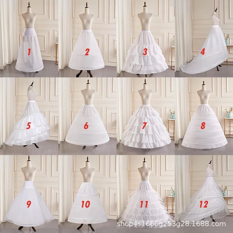 In Stock 6 Hoops Wedding Petticoat Crinoline Slip Bridal Underskirt Puffy High Quality Customized