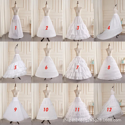 In Stock 6 Hoops Wedding Petticoat Crinoline Slip Bridal Underskirt Puffy High Quality Customized