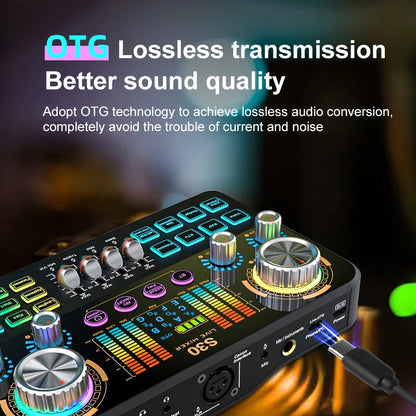 S30 DJ Mixing Effects Audio Mixer FUHAM S30 Live Sound Card Voice Changer for Live Streaming Music Recording