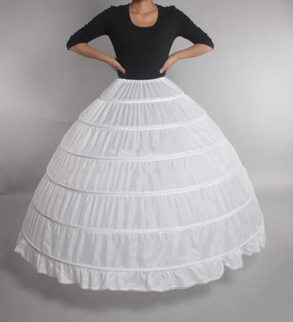 In Stock 6 Hoops Wedding Petticoat Crinoline Slip Bridal Underskirt Puffy High Quality Customized