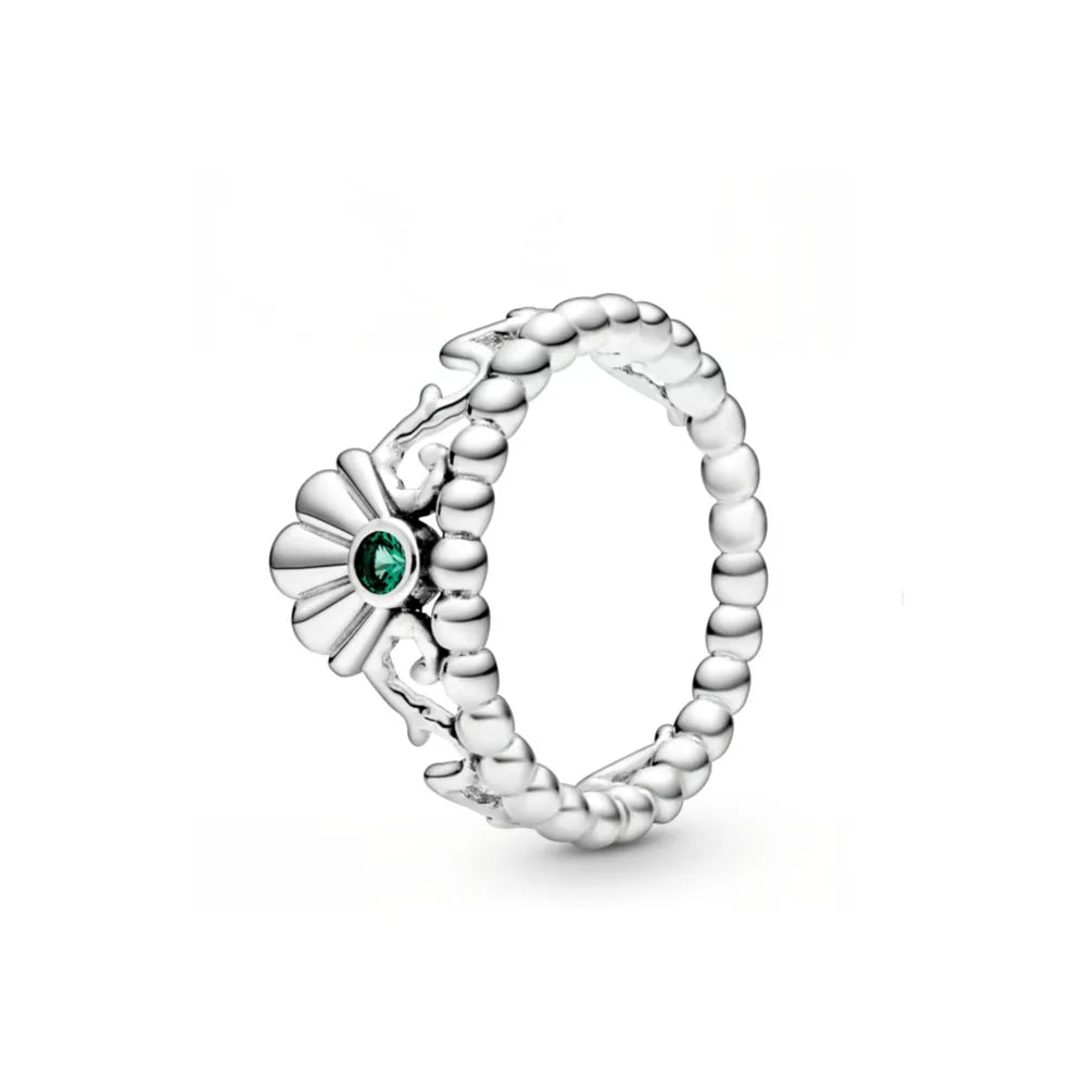 European New 925 Silver Heart-Shaped,Floral,Square Ring Suitable for Exquisite High-Quality Jewelry for Women at Wedding Parties