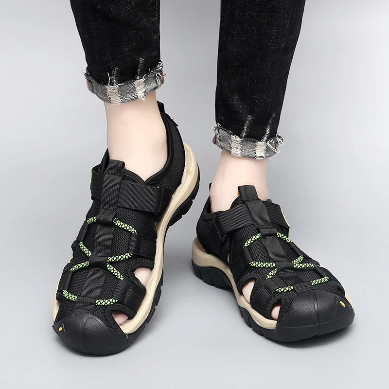 Mens Sandals Breathable Summer Outdoor Anti Slip Wear-resistant Soles Casual Shoes Youth Walking Lightweight Beach Wading Shoes