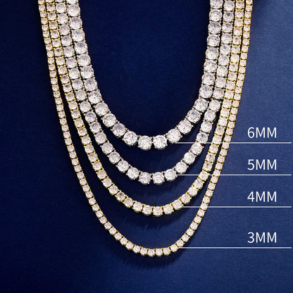 artificial diamonds are securely inlaid, unisex 6MM Hip Hop Necklace adopting PT950 Platinum for parties and social occasions