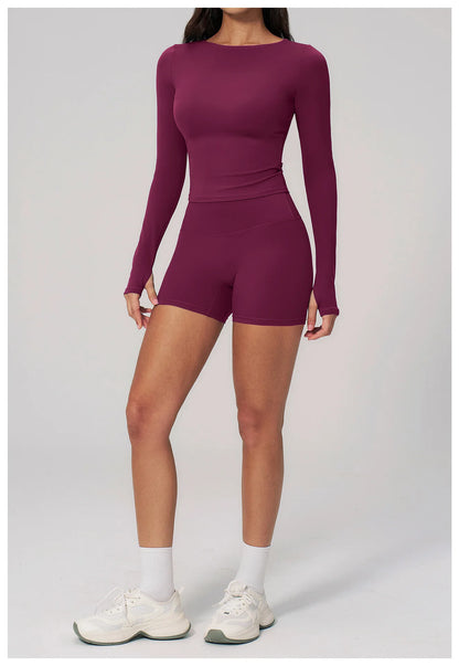 Yoga Set 2PCS Women Tracksuit Sportswear Workout Clothes Athletic Wear Gym Clothing Legging Fitness Top Long Sleeve Sports Suits