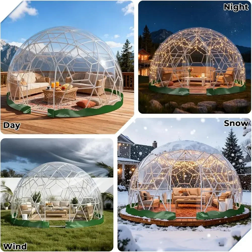 Upgraded Weatherproof Geodesic Dome Greenhouse Bubble House Camping Tent for 2-4 People, Suitable for Garden, Outdoor, and Party