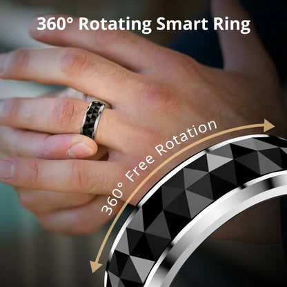 COLMI R11 Ceramic Smart Ring for Men, Fidget Spinner Anxiety Relieve Ring with Charging Case, Health Monitor, 5ATM Waterproof