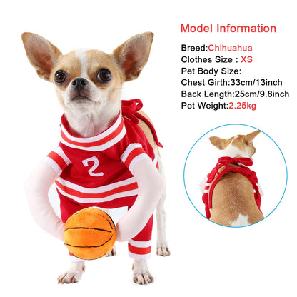 Halloween Dog Basketball Costume Funny Breathable Puppy Sport Outfits Cosplay Clothes For Small Medium Dogs Cats French Bulldog