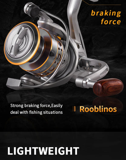 Rooblinos LD Lightweight Spinning Reel 5.2:1 Gear Ratio Smooth Fishing Reel for Trout Bass Freshwater Saltwater Fishing