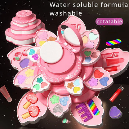Makeup Box Rotating Opening Cosmetics Toys for Little Girls Princess Makeup Set To Enhance Creativity and Imagination