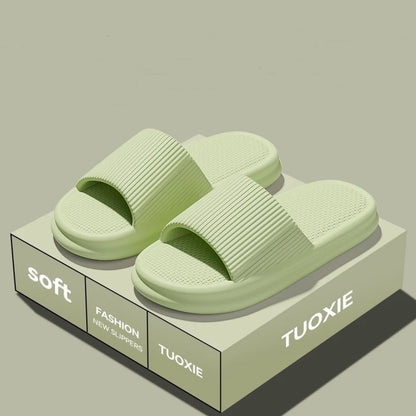 Women Summer Concise EVA Slippers Men Soft Home Slides Couples Bathroom Non-slip Sandals Adults Comfortable Outdoor Beach Shoes