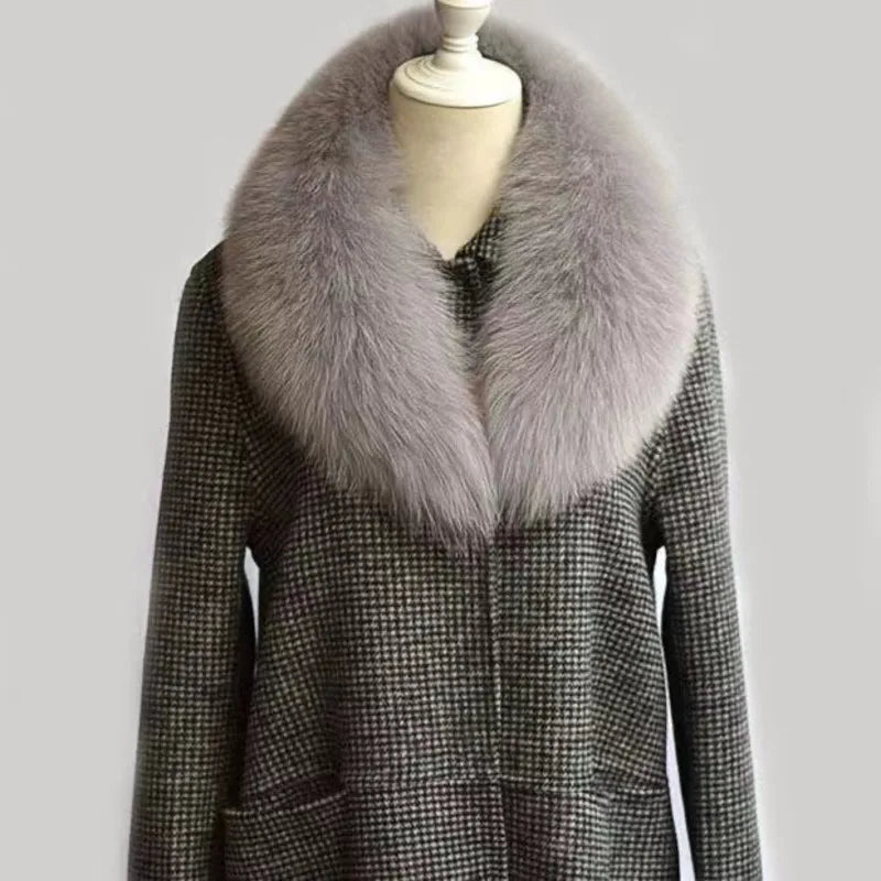 Winter Real Fox Fur Collar Woman Furry Natural Raccoon Fur Scarf Shawls Luxury Neck Warmer Wraps For Coat Fur Scarves Large Size