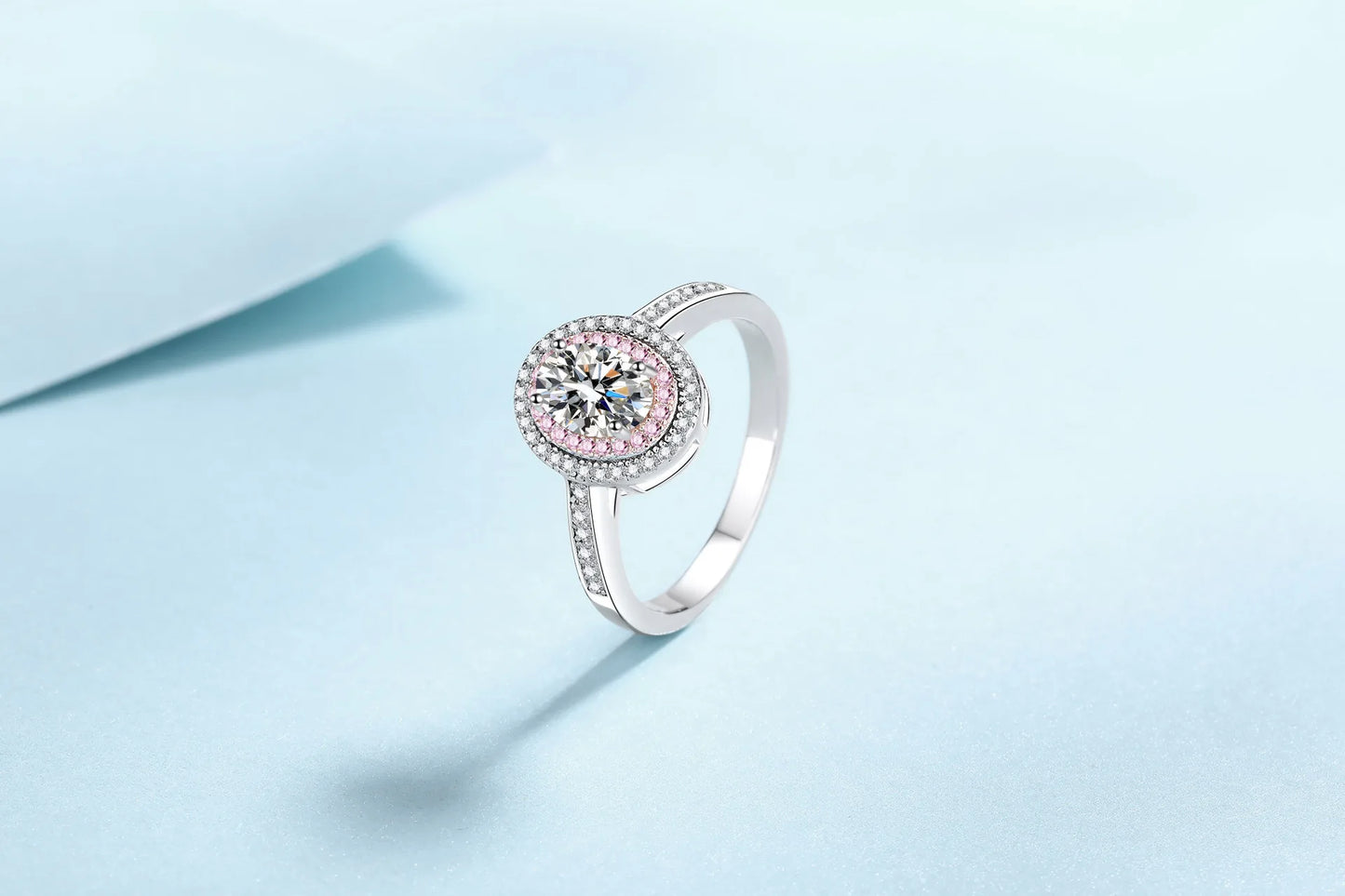 Sweet Girl Oval Ring 1ct Women Moissanite PT950 Platinum - Slimming Oval Cut, Sweet Lovely Charm